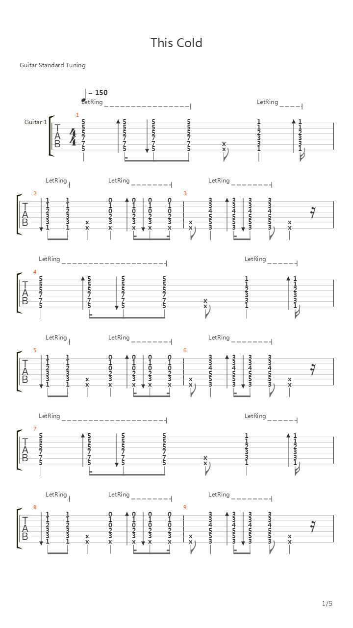 This Cold吉他谱
