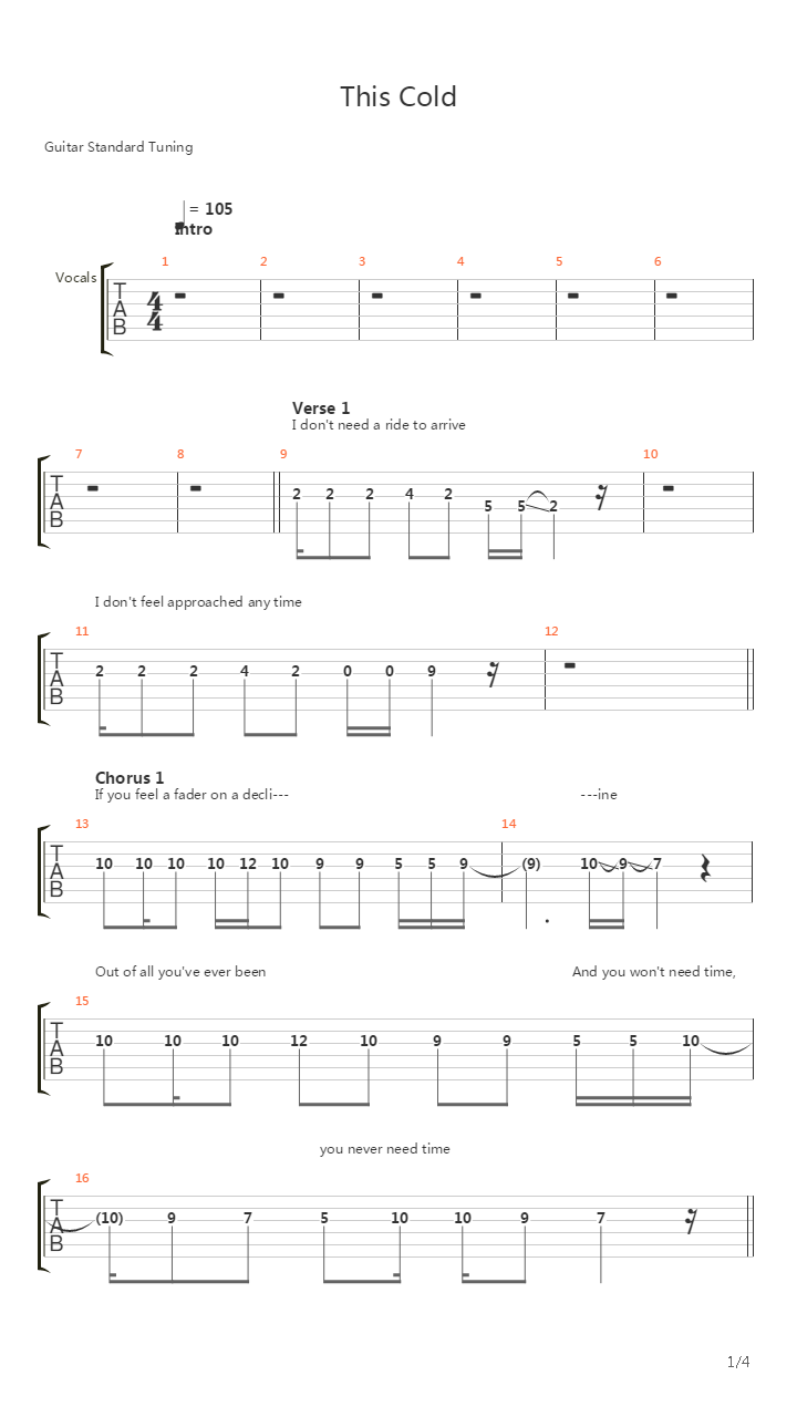 This Cold吉他谱
