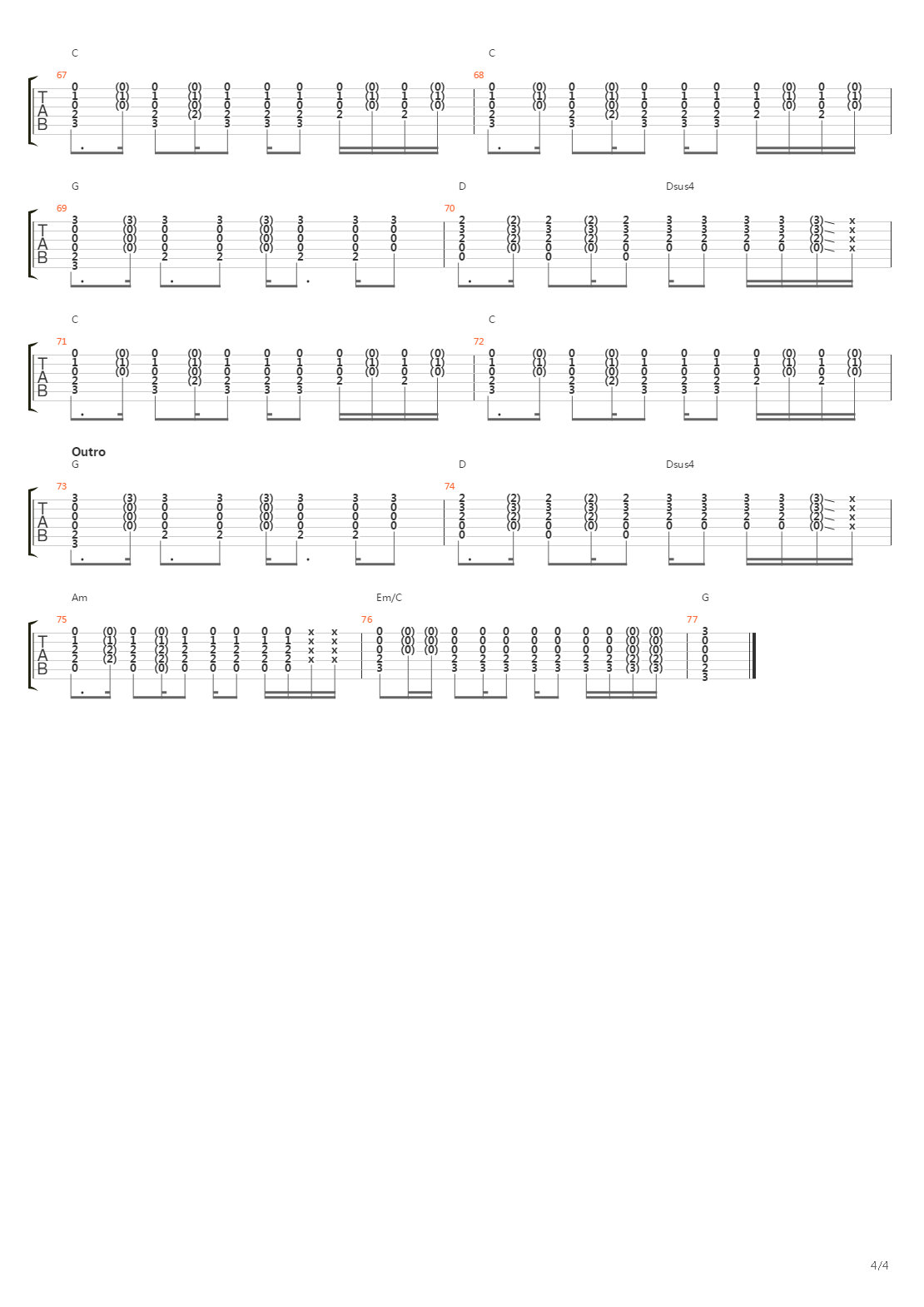 Time Goes Back吉他谱