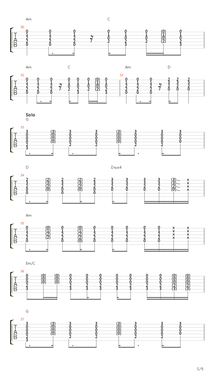 Time Goes Back吉他谱