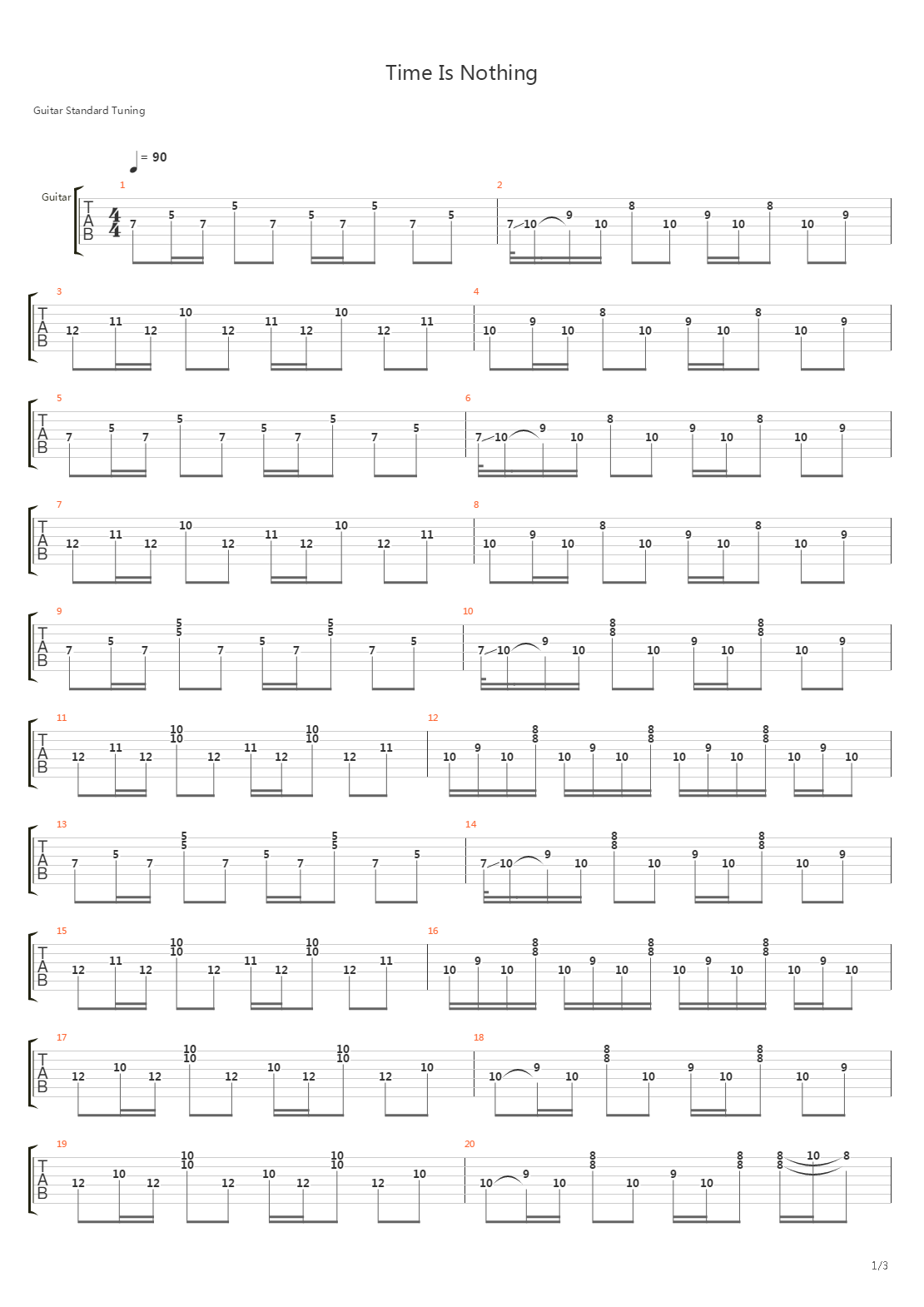 Time Is Nothing吉他谱
