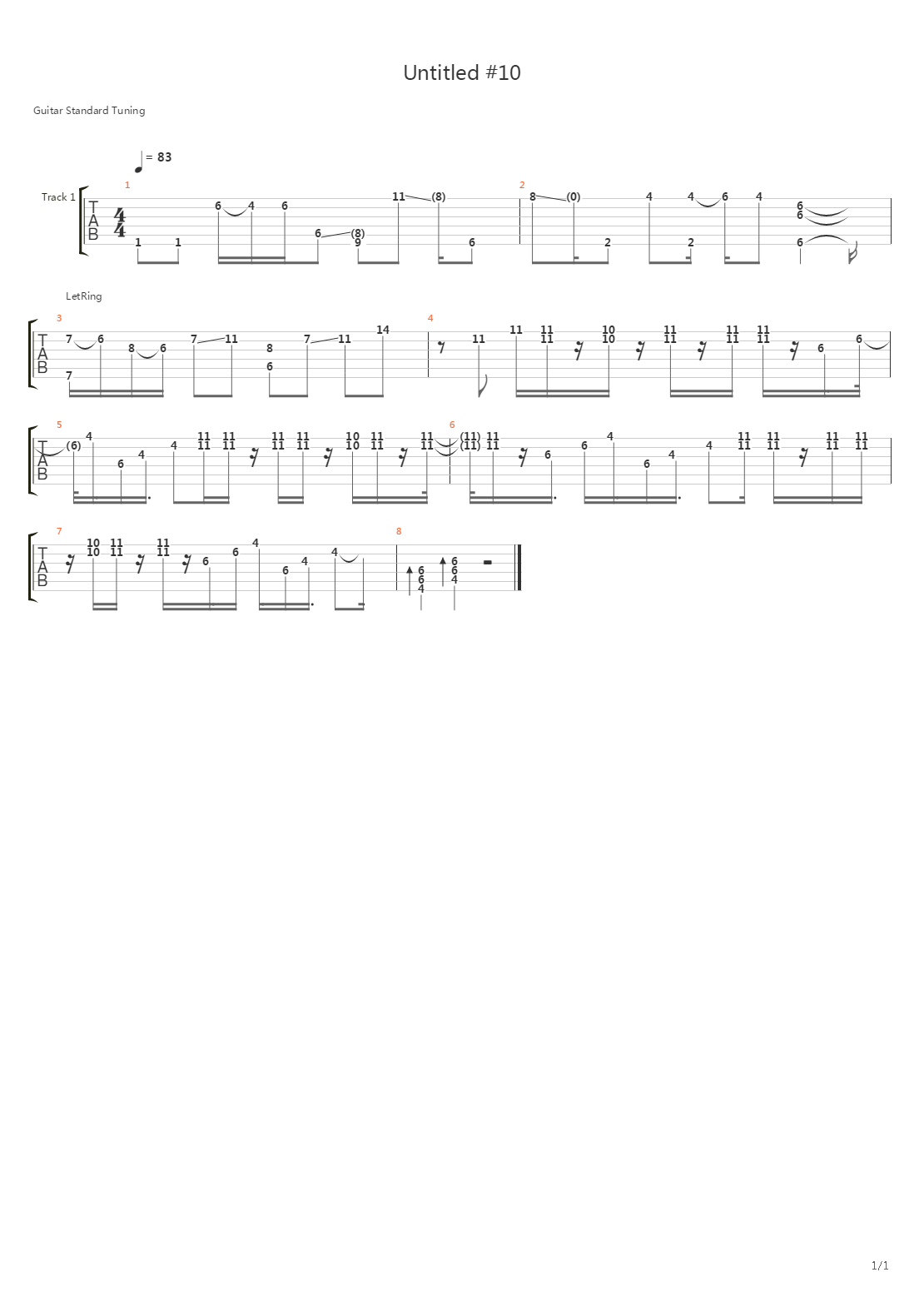 Untitled 10吉他谱