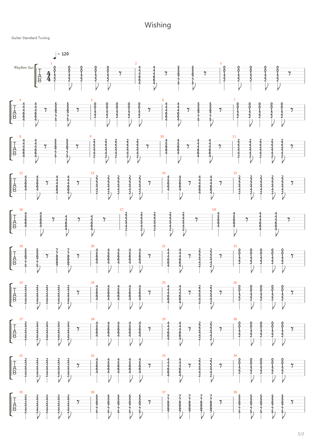 Wishing吉他谱