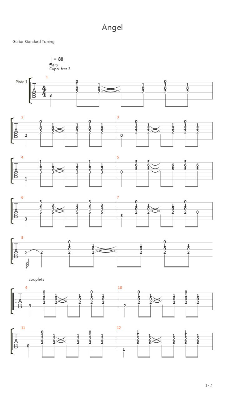 Angel吉他谱