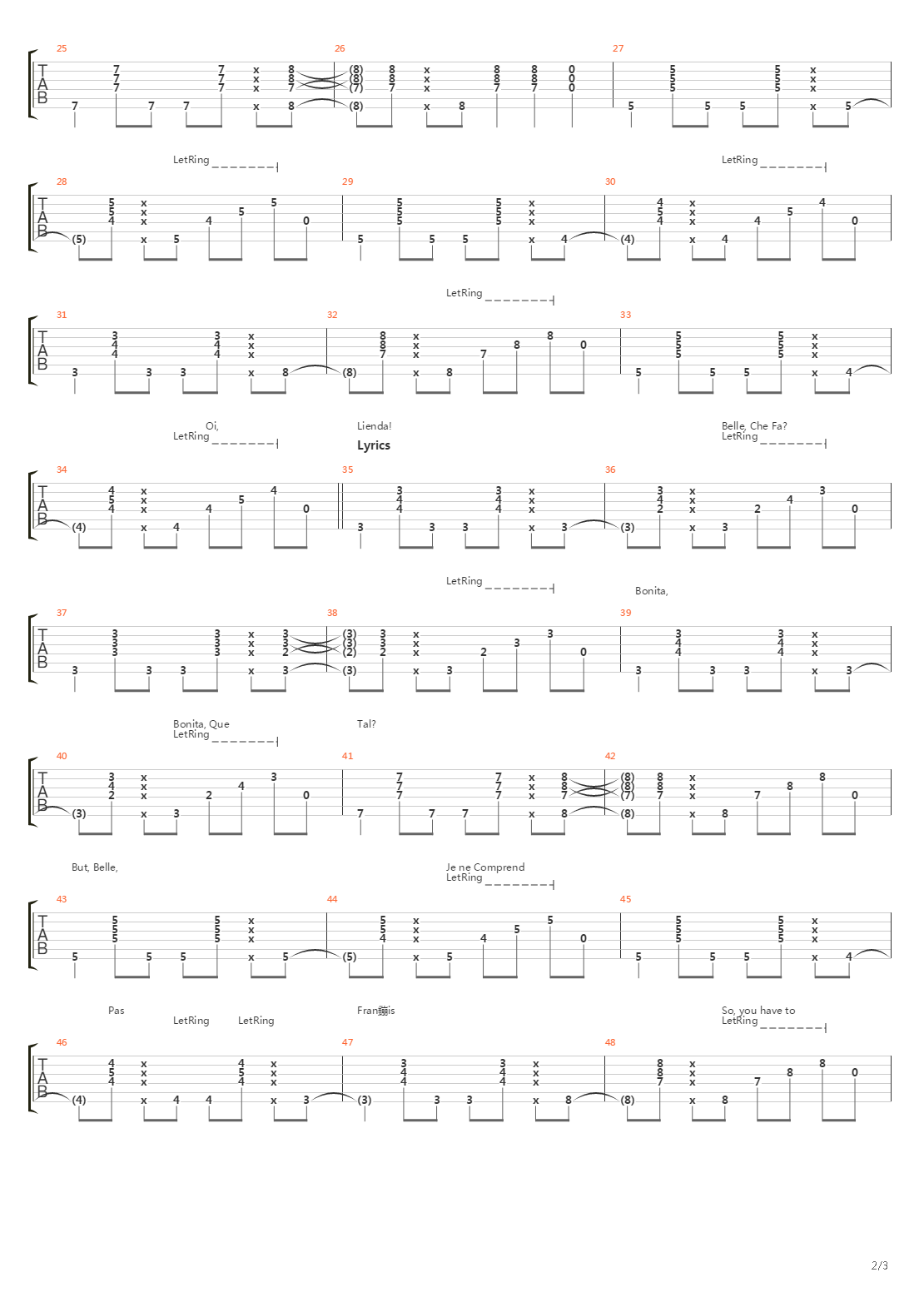 Belle吉他谱