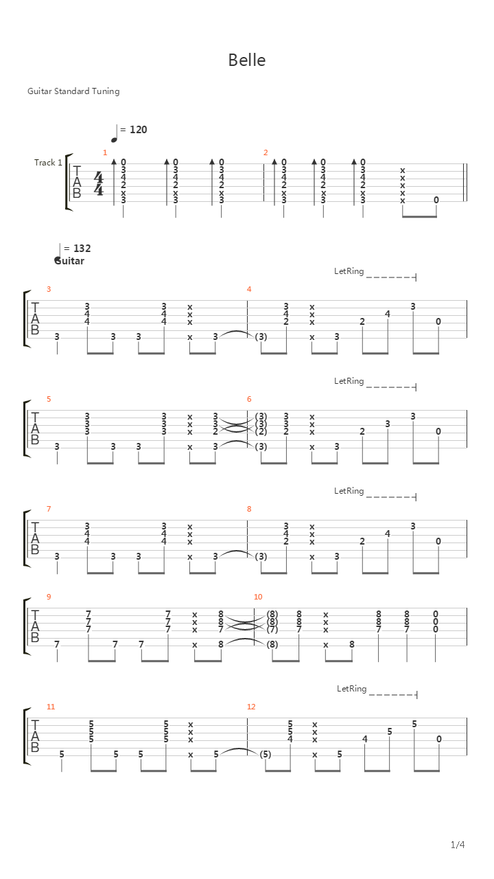 Belle吉他谱