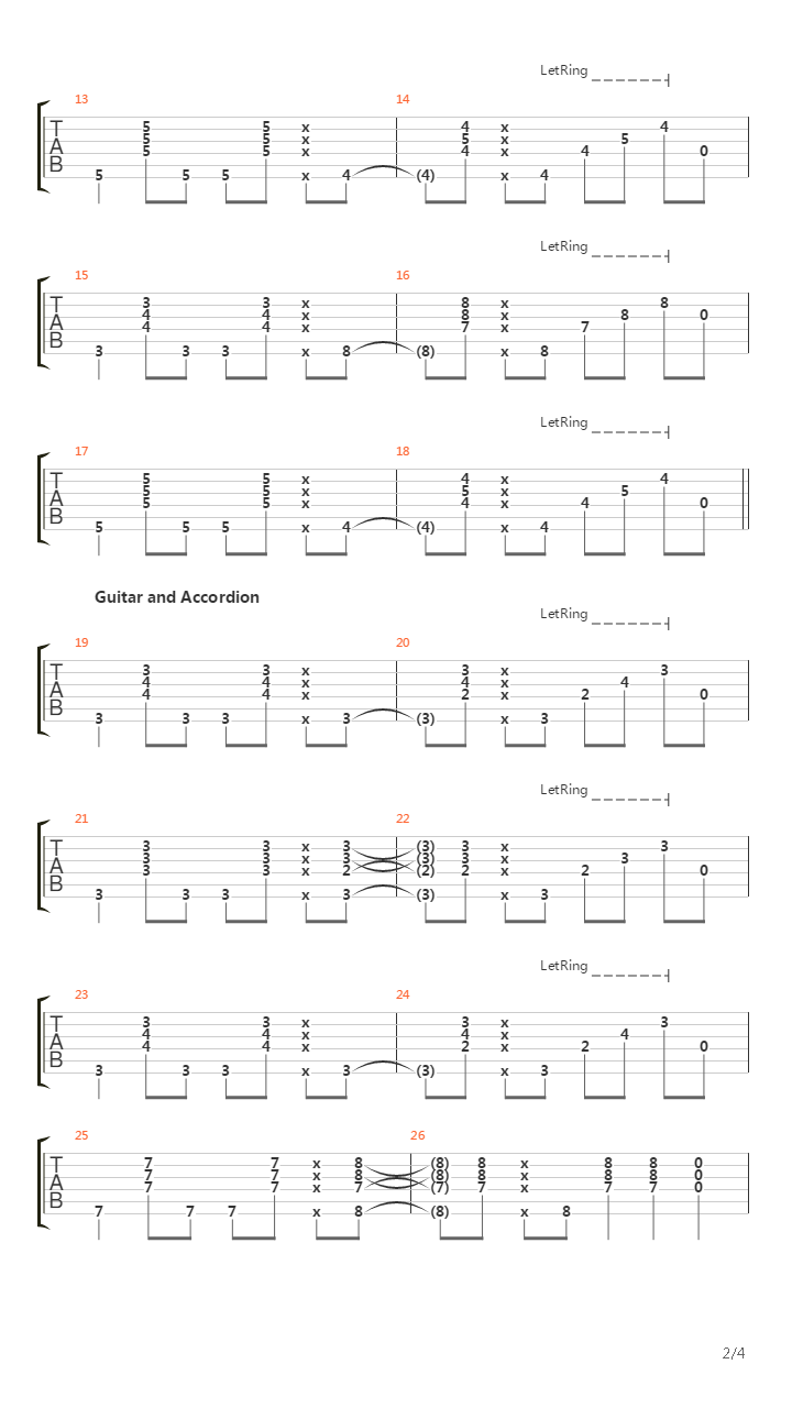 Belle吉他谱