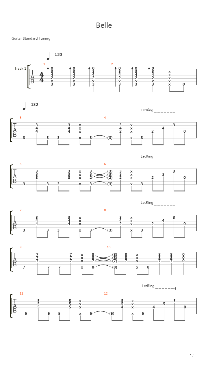 Belle吉他谱