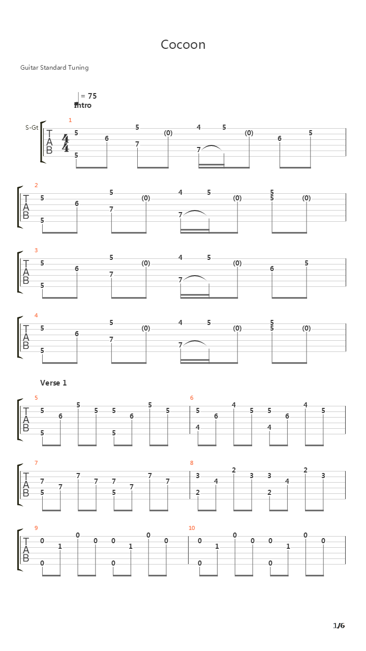 Cocoon吉他谱
