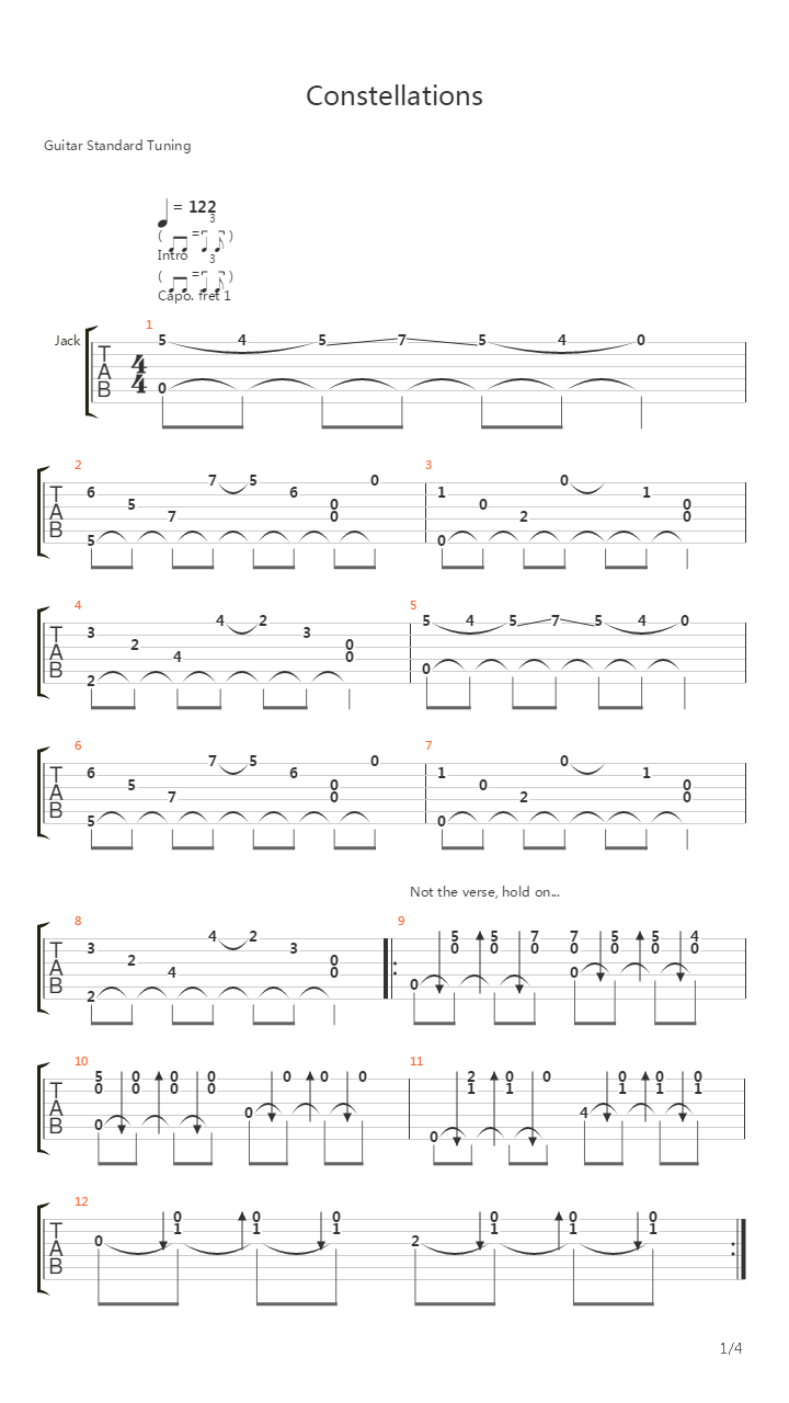 Constellations吉他谱