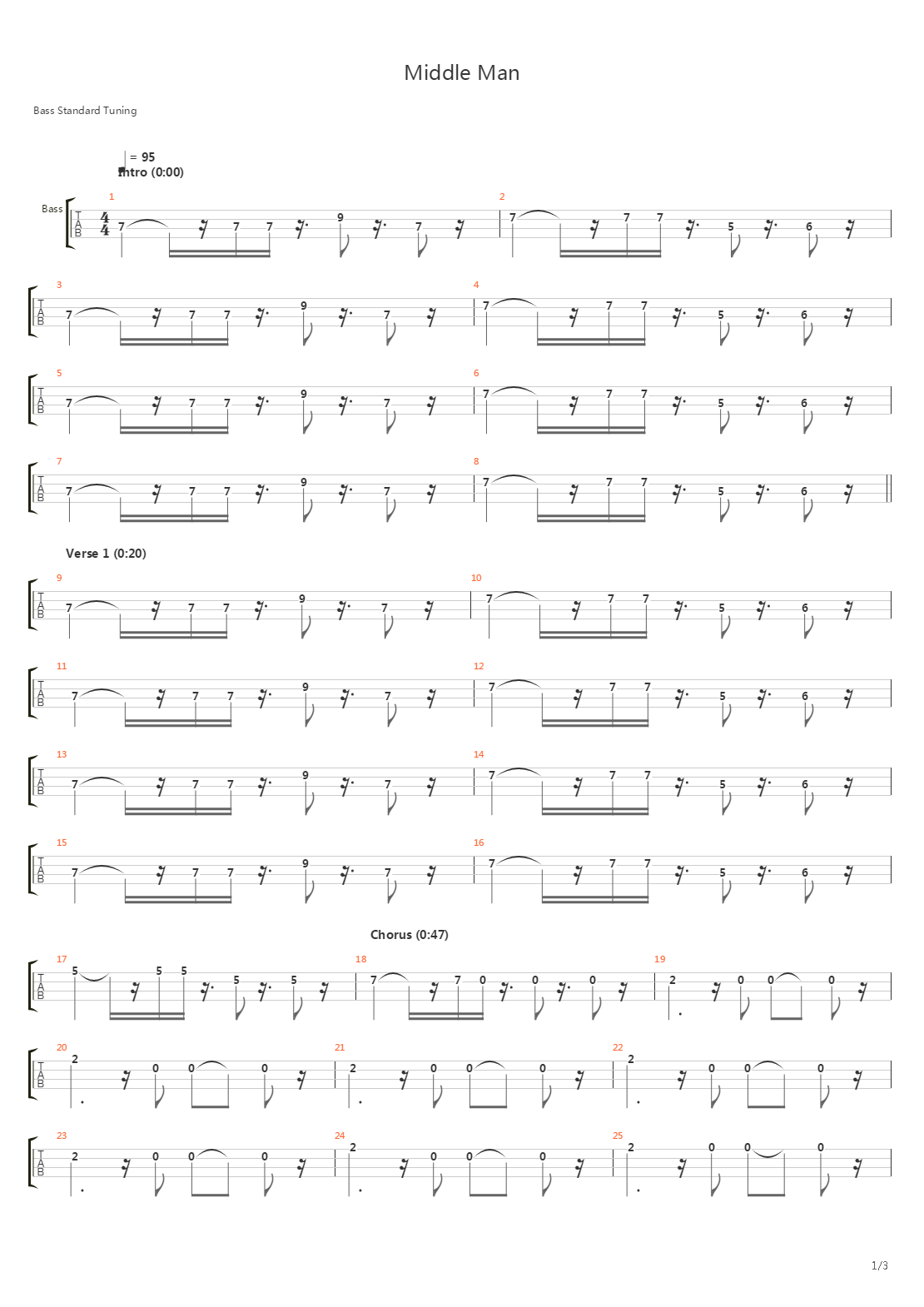 Middle Man吉他谱