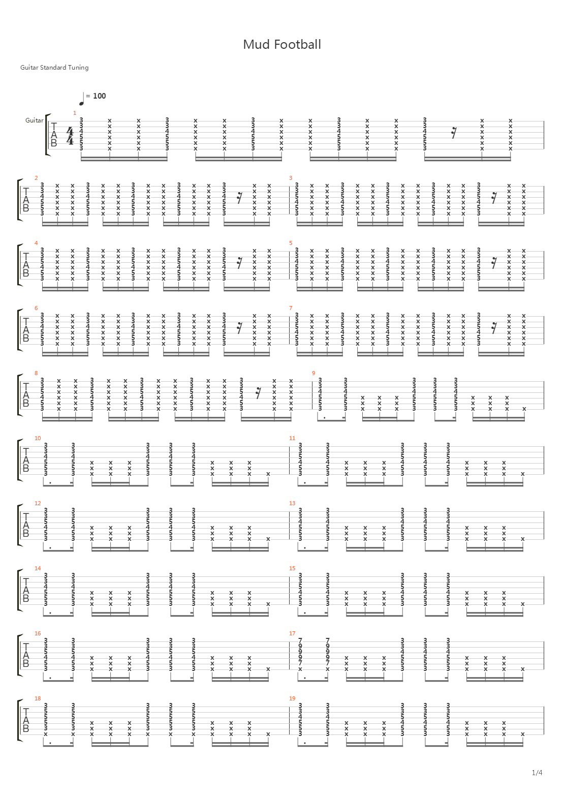 Mud Football吉他谱