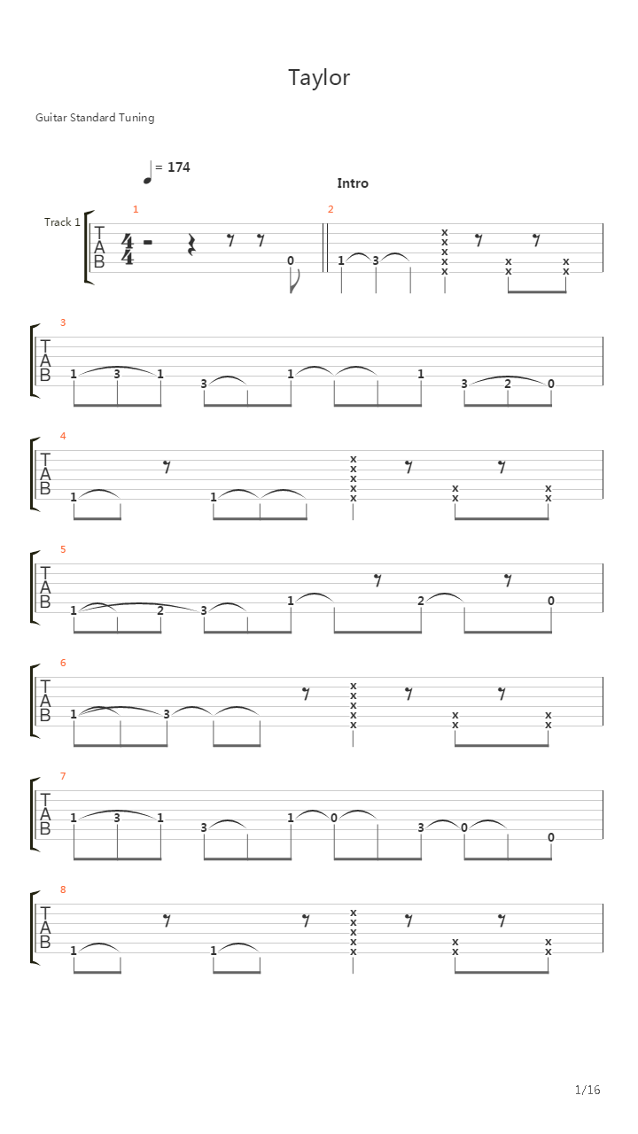 Taylor吉他谱