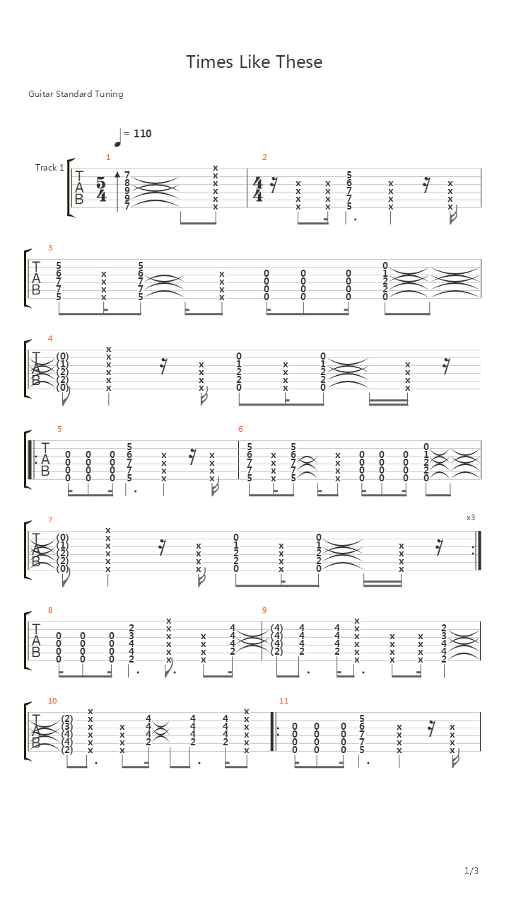 Times Like These吉他谱