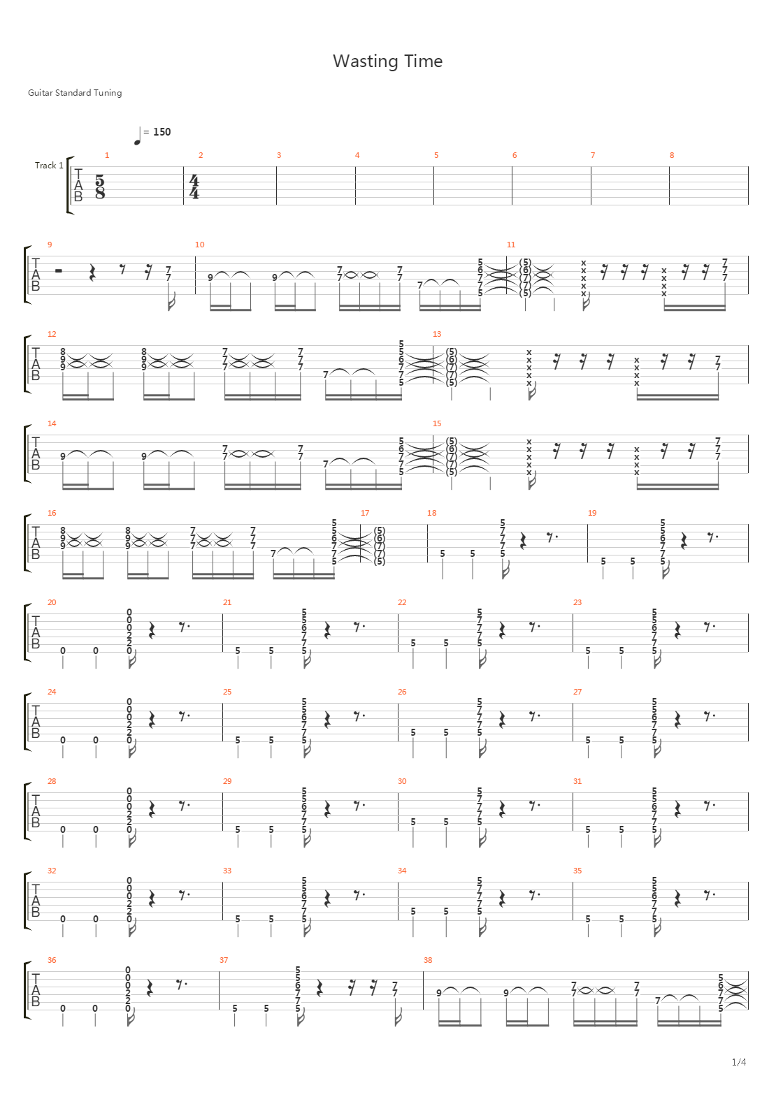 Wasting Time吉他谱