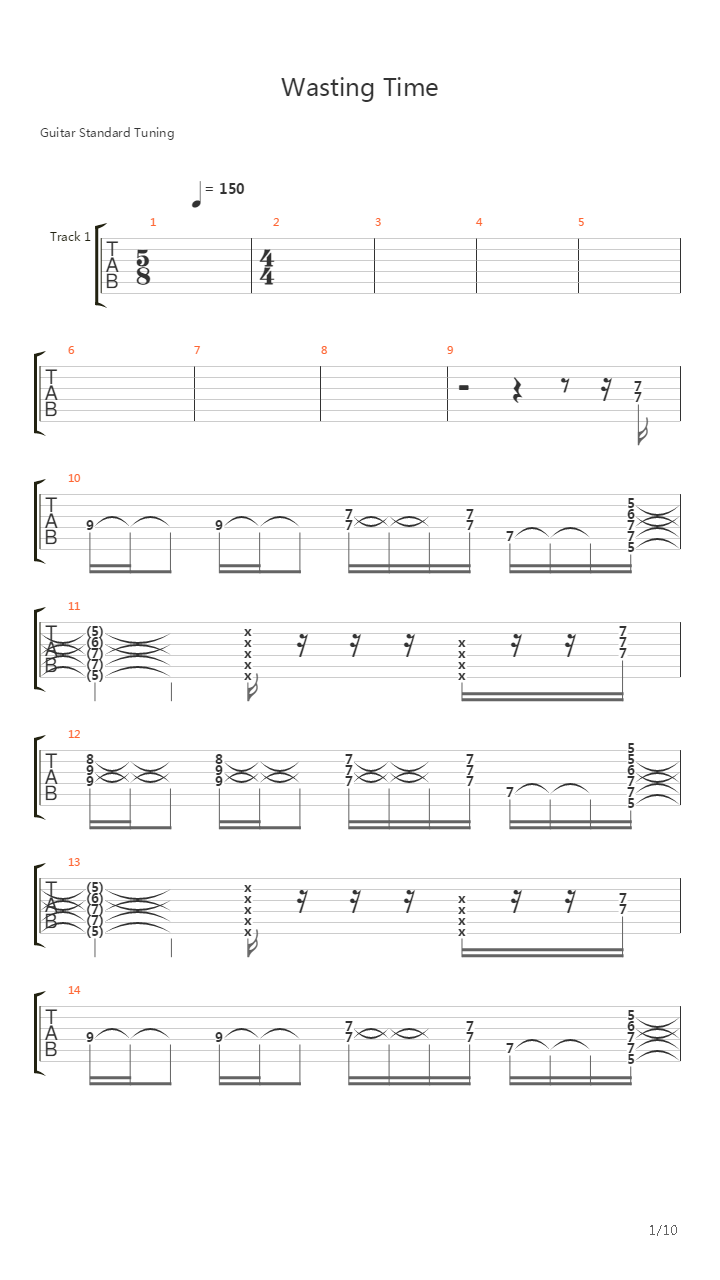 Wasting Time吉他谱