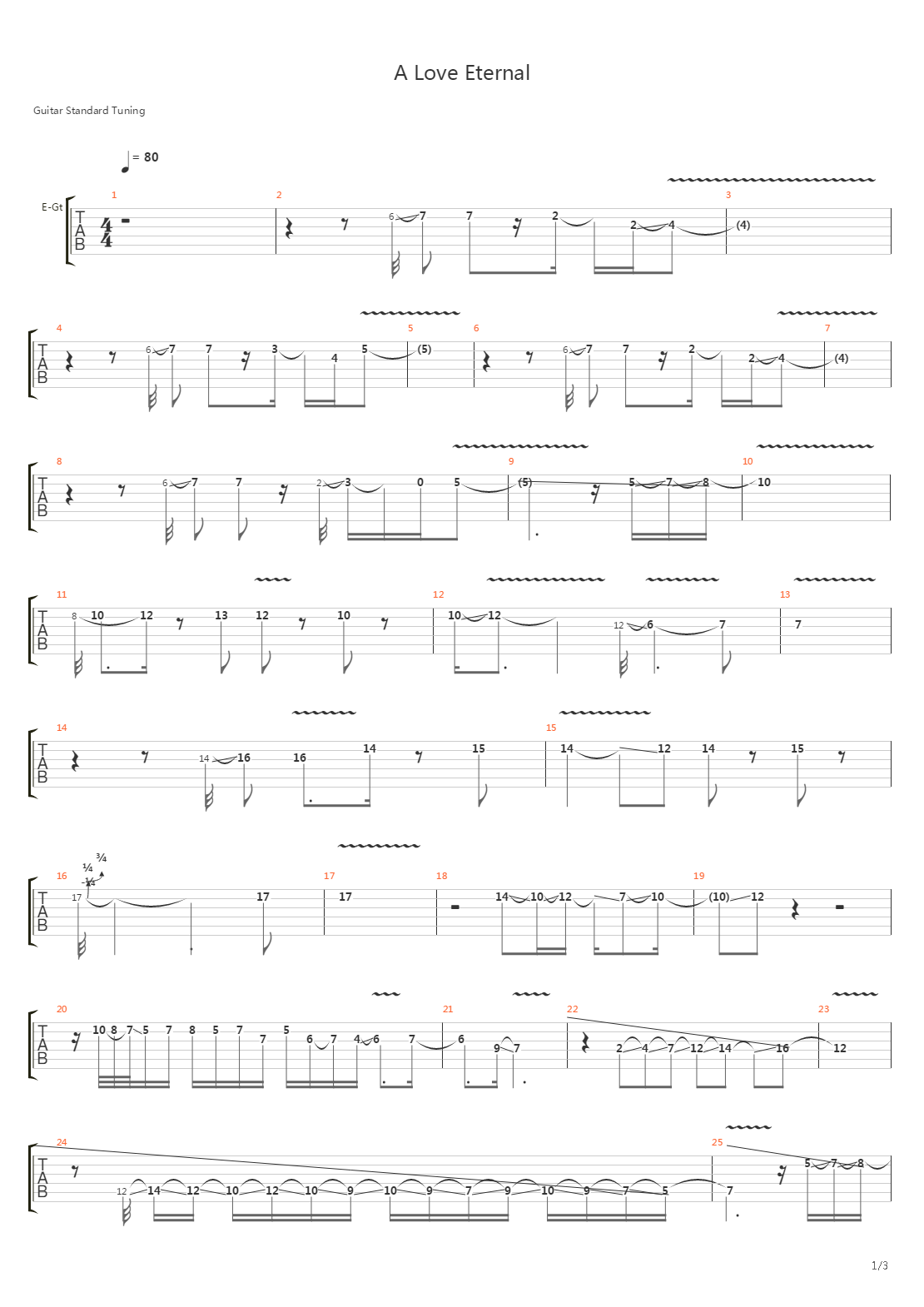 A Love Eternal吉他谱
