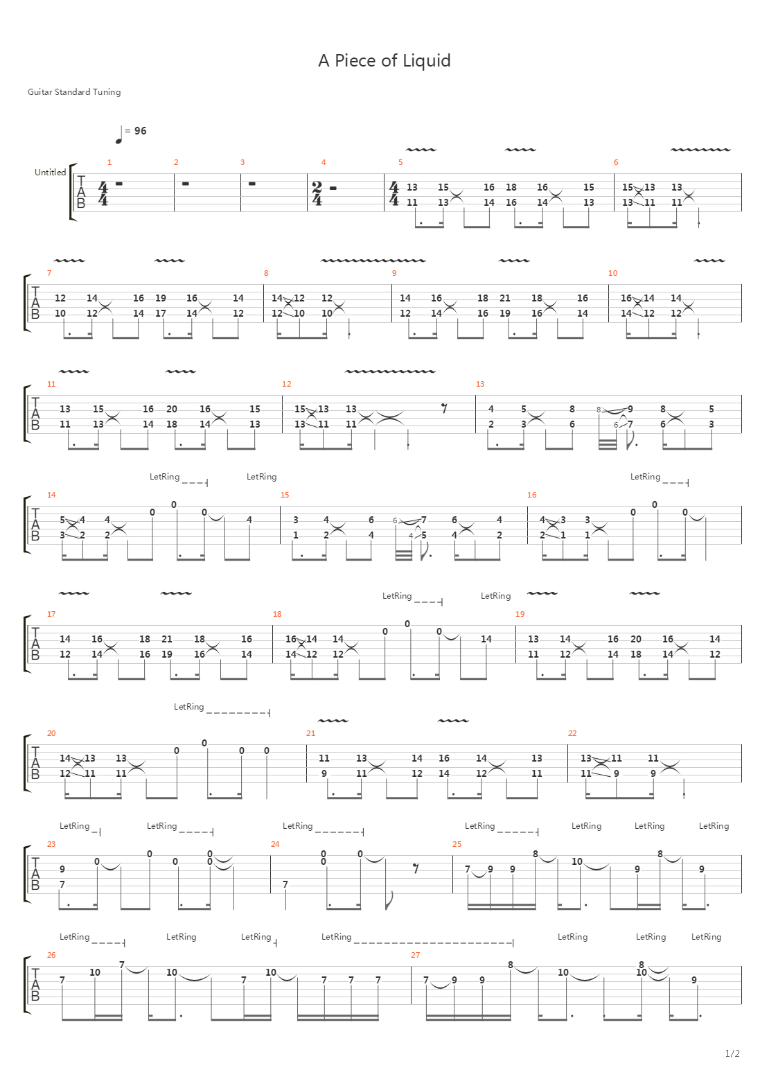 A Piece Of Liquid吉他谱