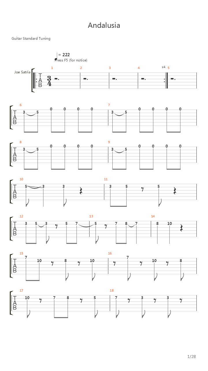 Andalusia吉他谱