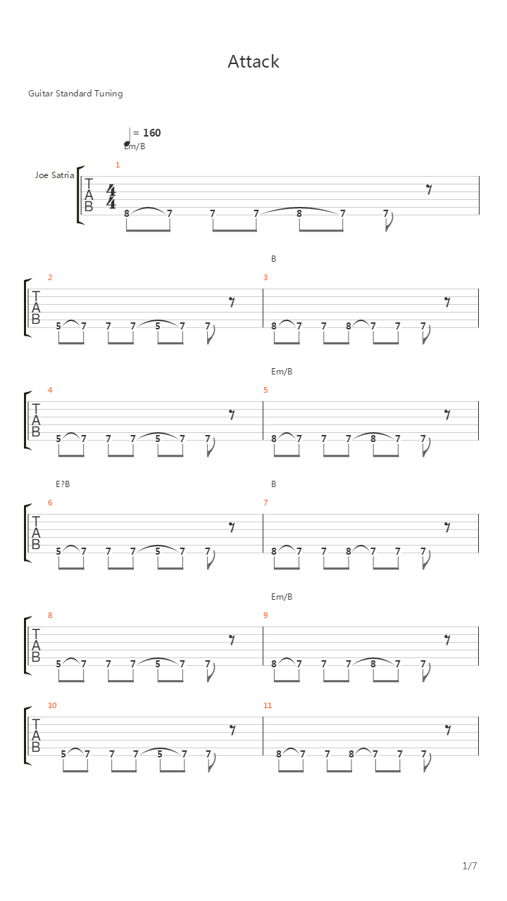 Attack吉他谱