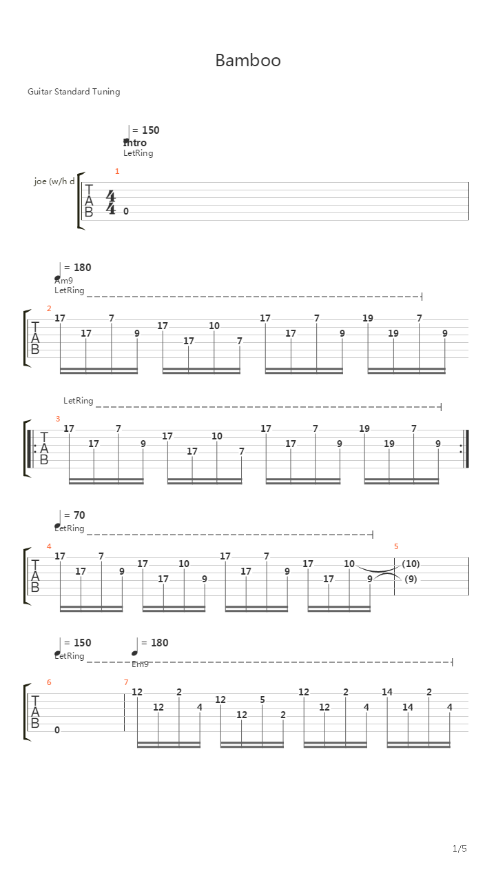 Bamboo吉他谱