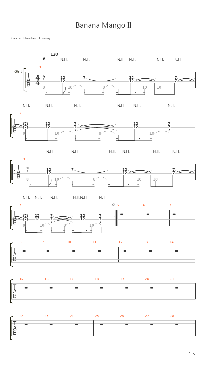 Banana Mango Ii吉他谱