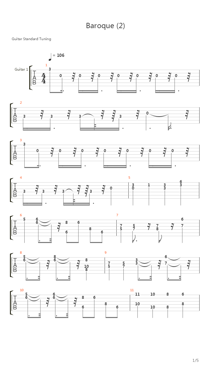 Baroque吉他谱