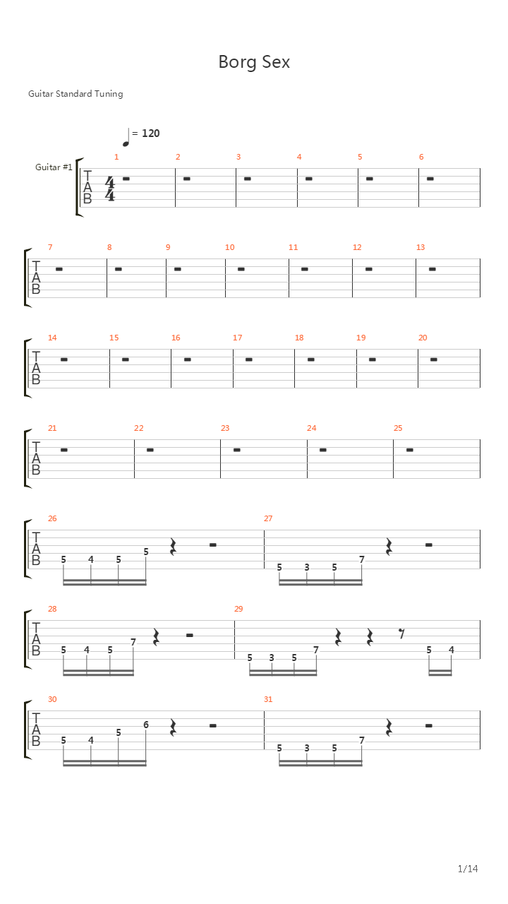 Borg Sex吉他谱