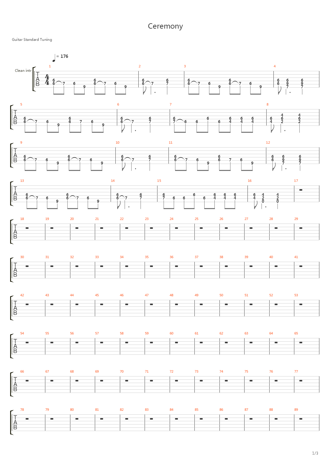 Ceremony吉他谱
