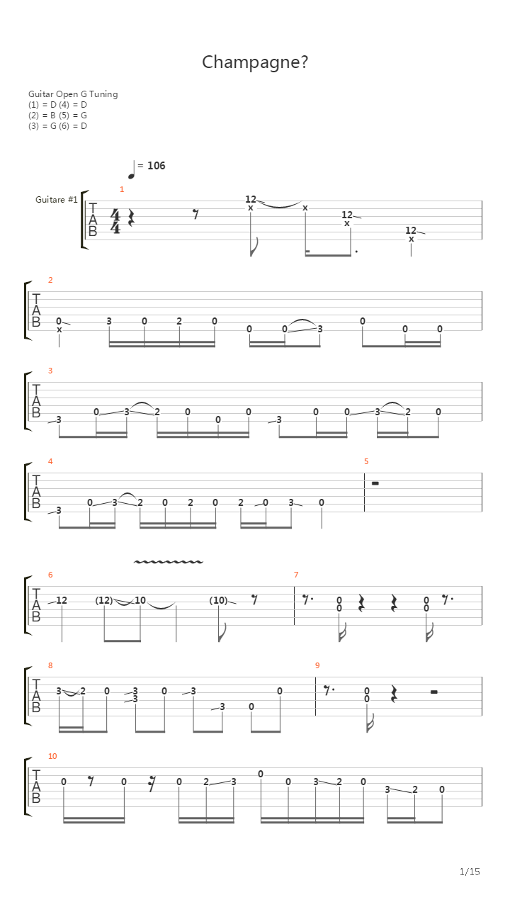 Champagne吉他谱