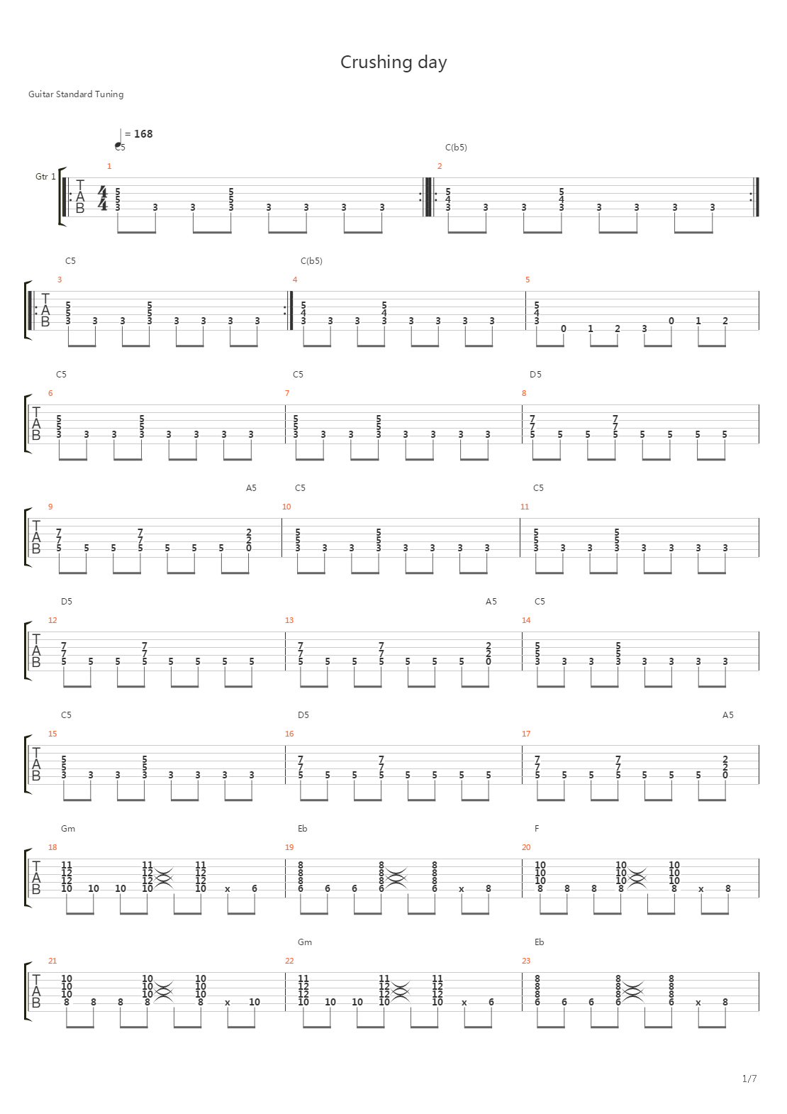 Crushing Day吉他谱