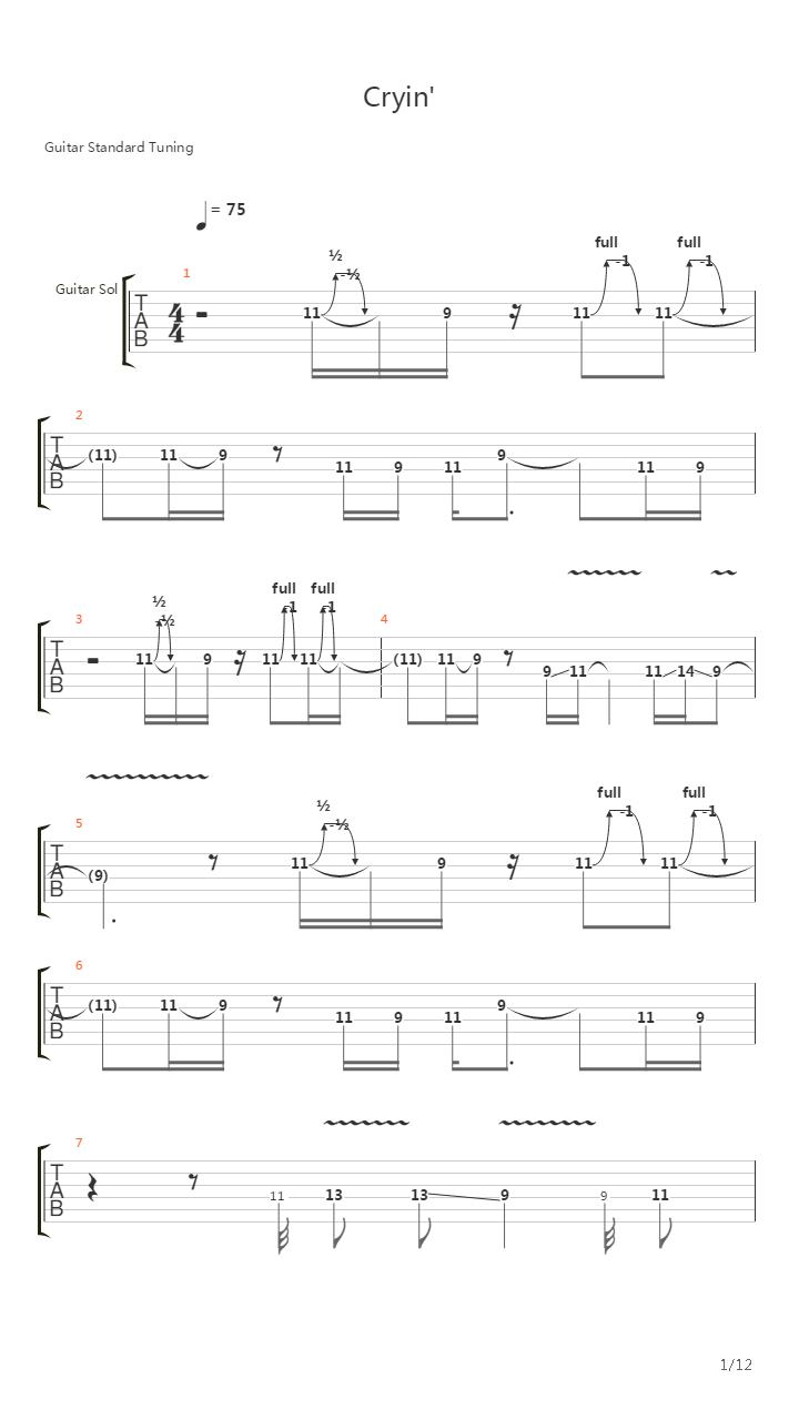 Crying吉他谱