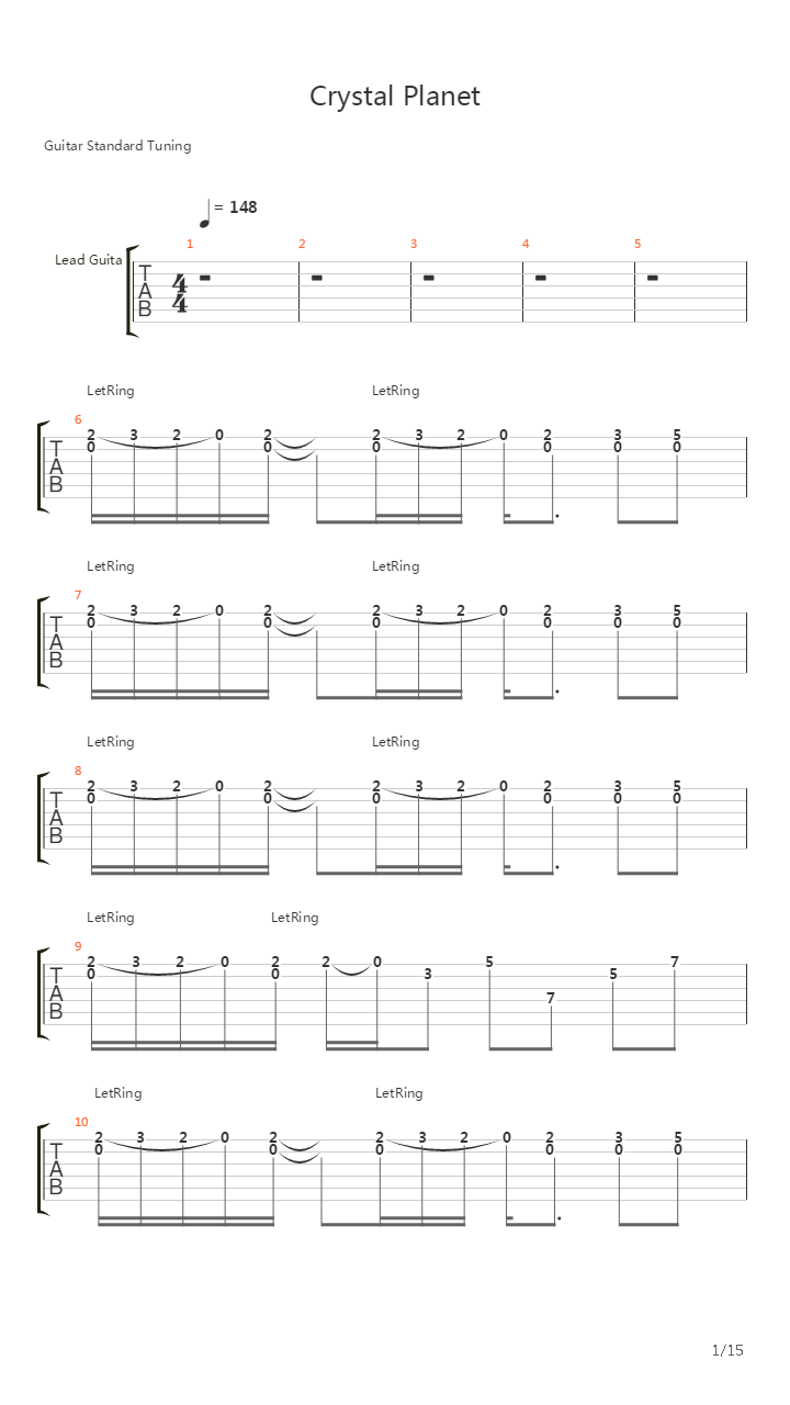 Crystal Planet吉他谱