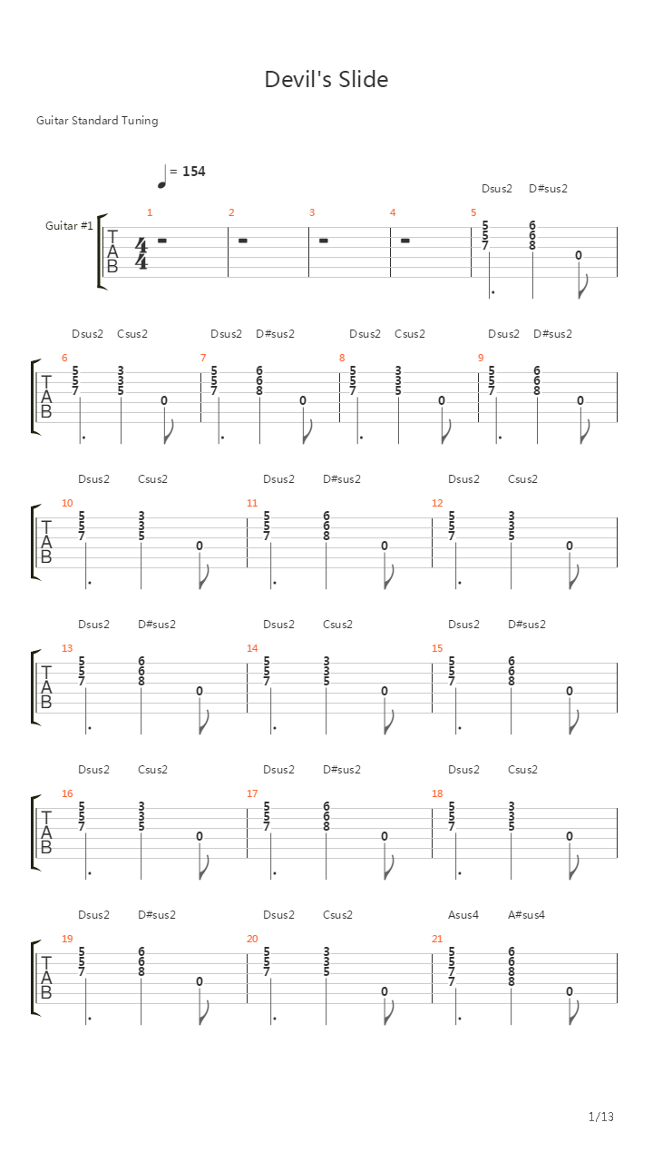 Devils Slide吉他谱