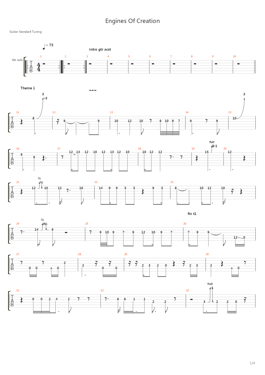 Engines Of Creation吉他谱