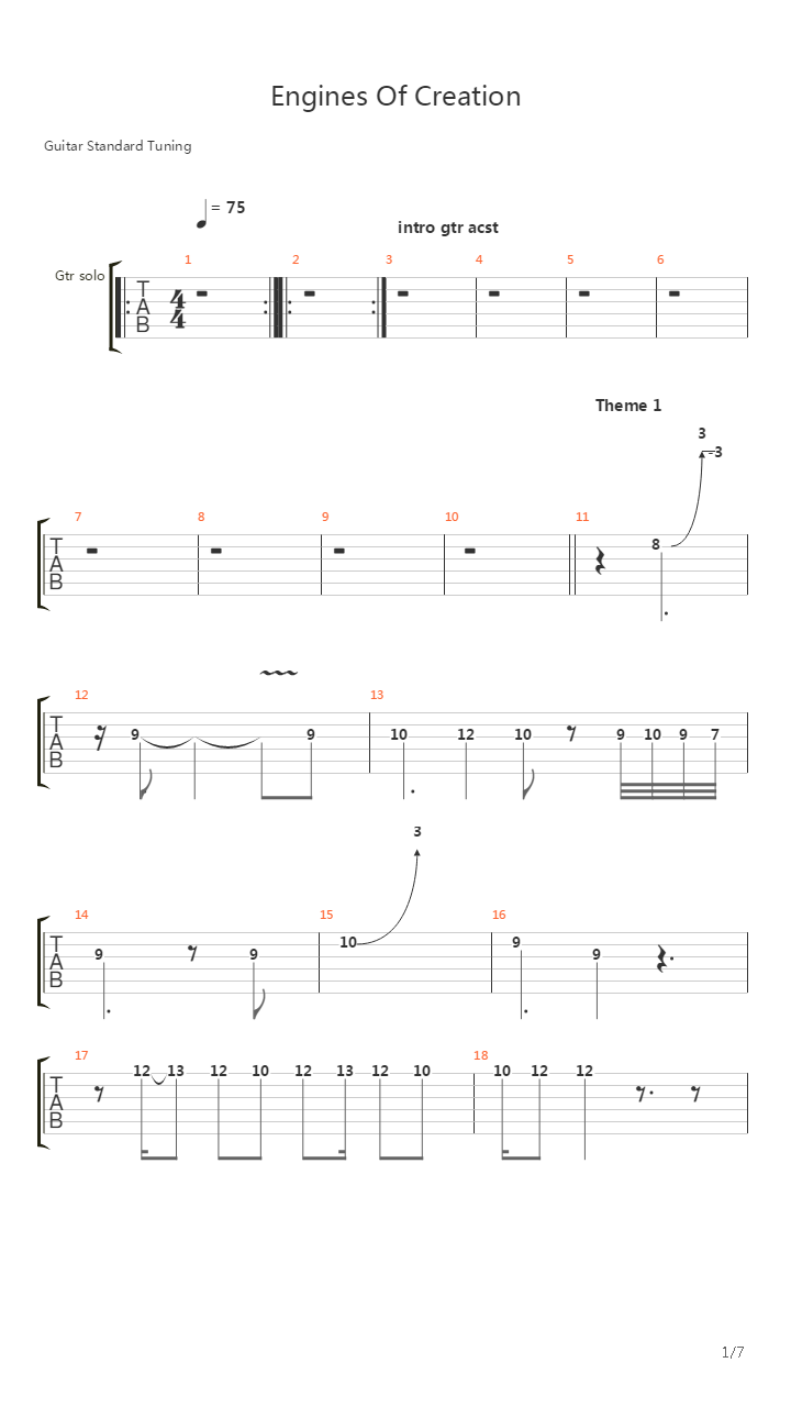 Engines Of Creation吉他谱