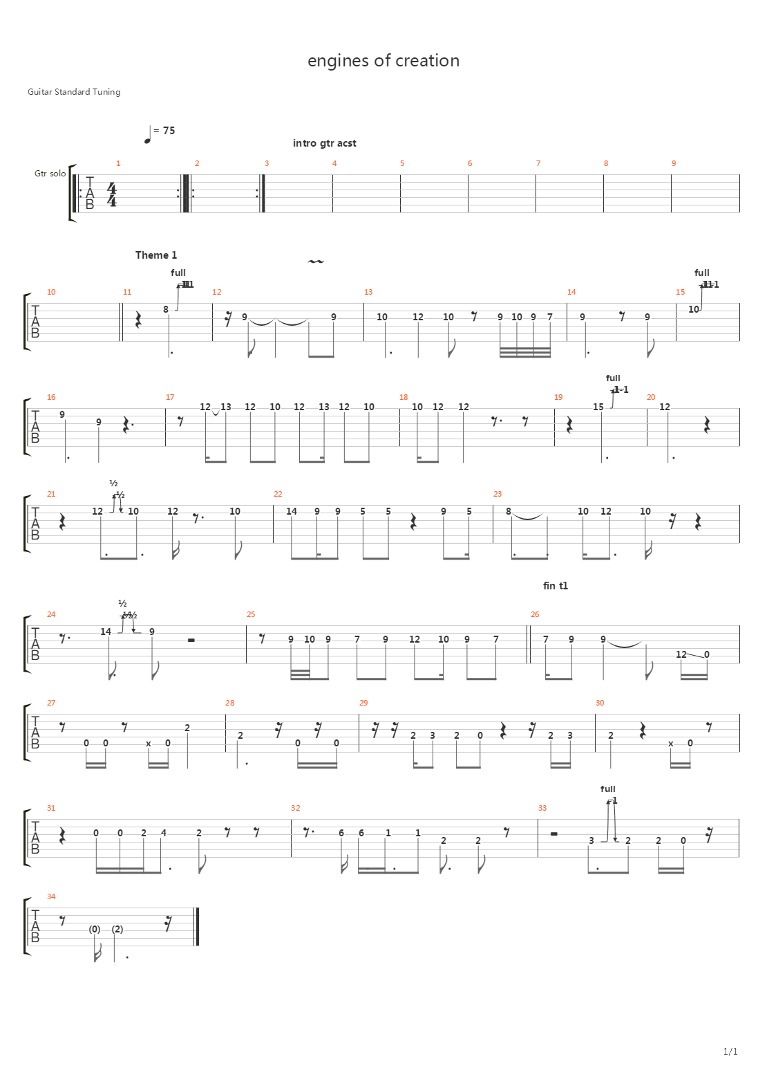 Engines Of Creation吉他谱