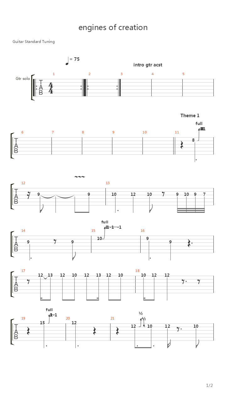 Engines Of Creation吉他谱