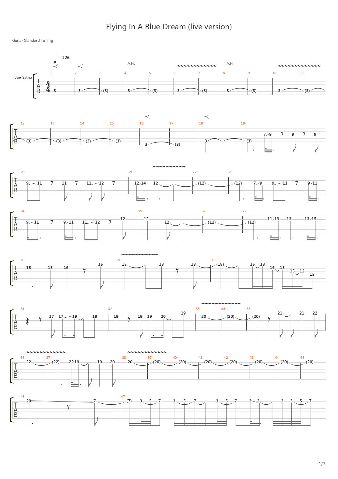 Flying In A Blue Dream吉他谱