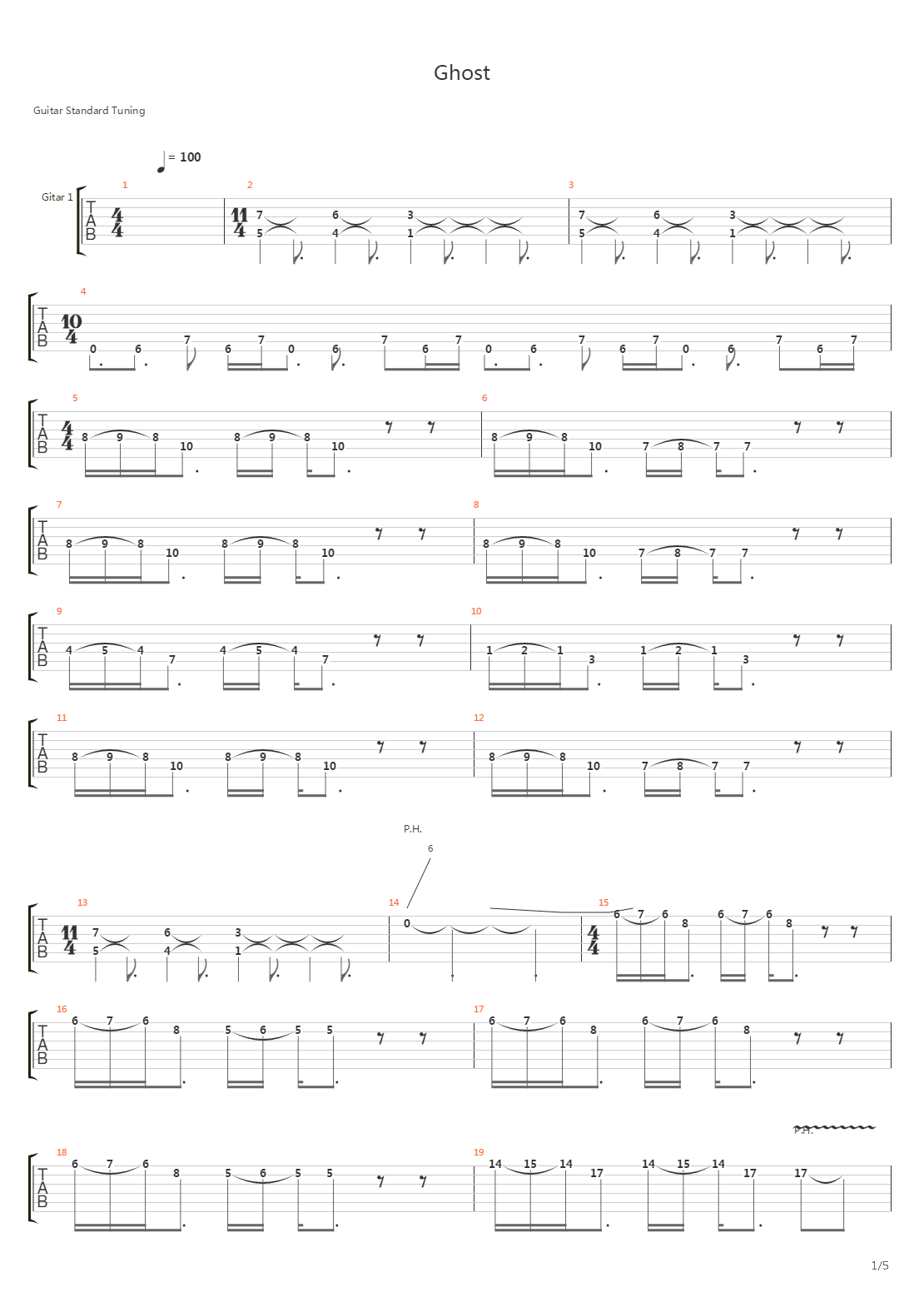 Ghost吉他谱