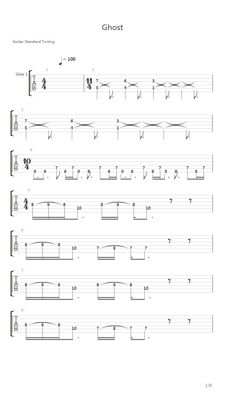 Ghost吉他谱