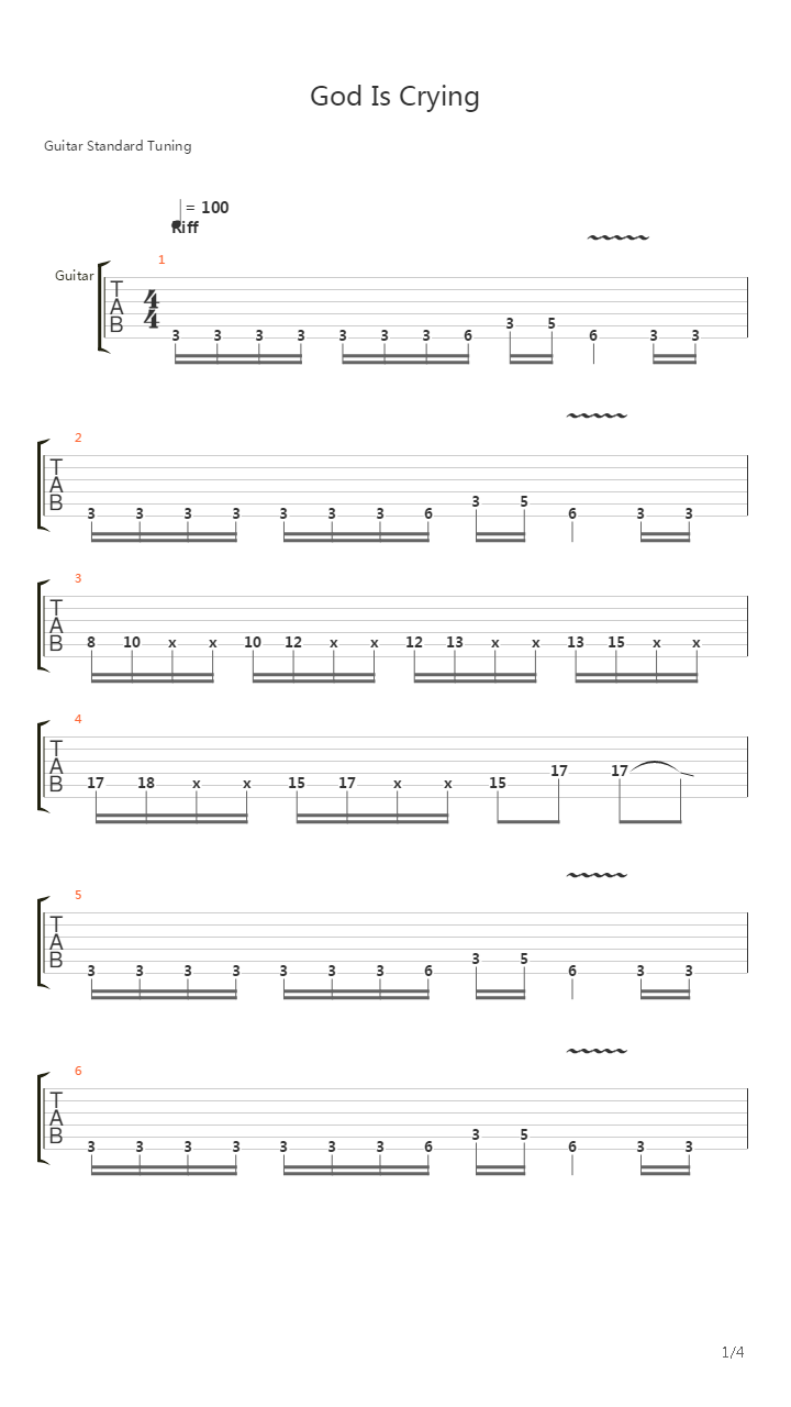 God Is Crying吉他谱