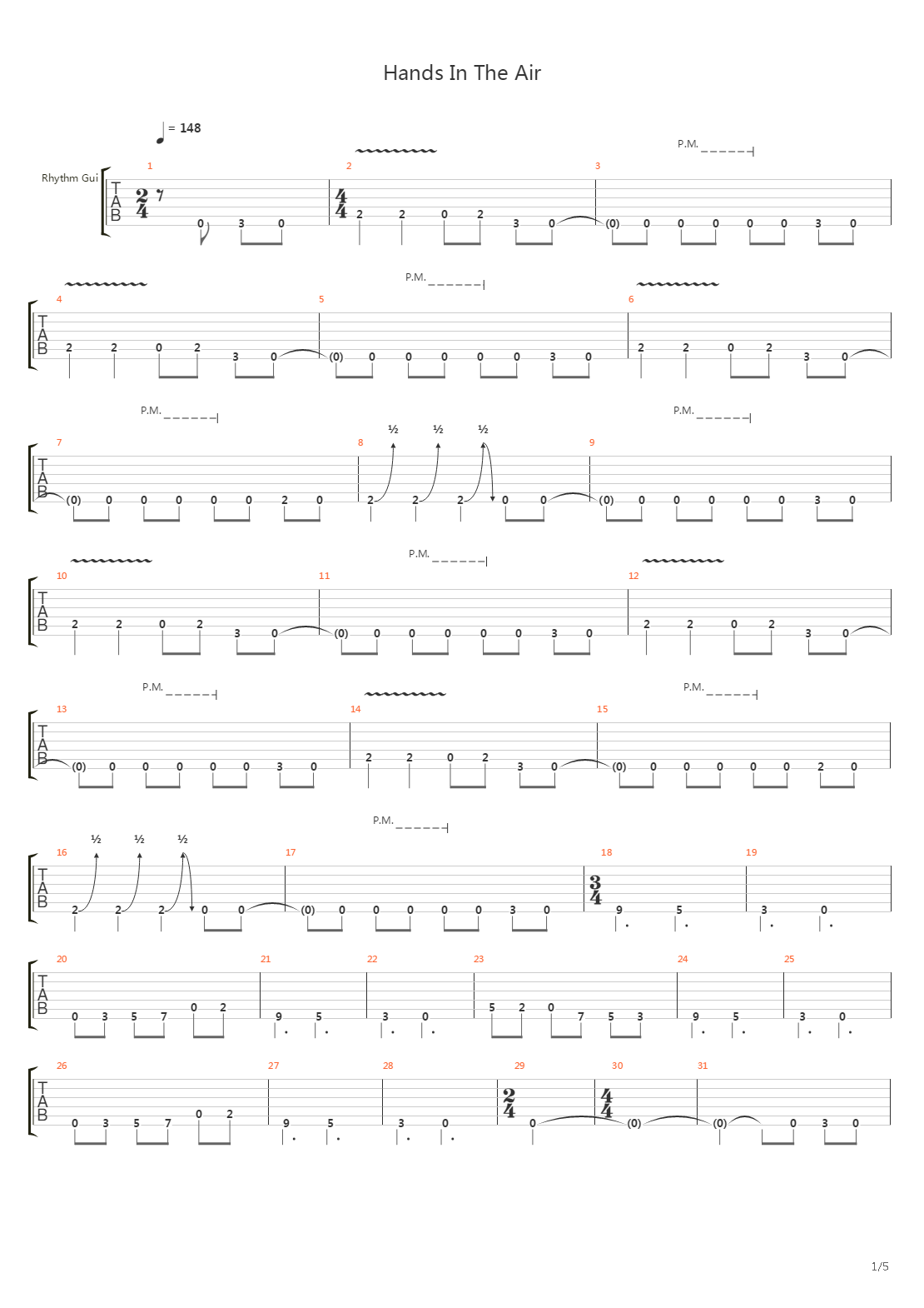 Hands In The Air吉他谱