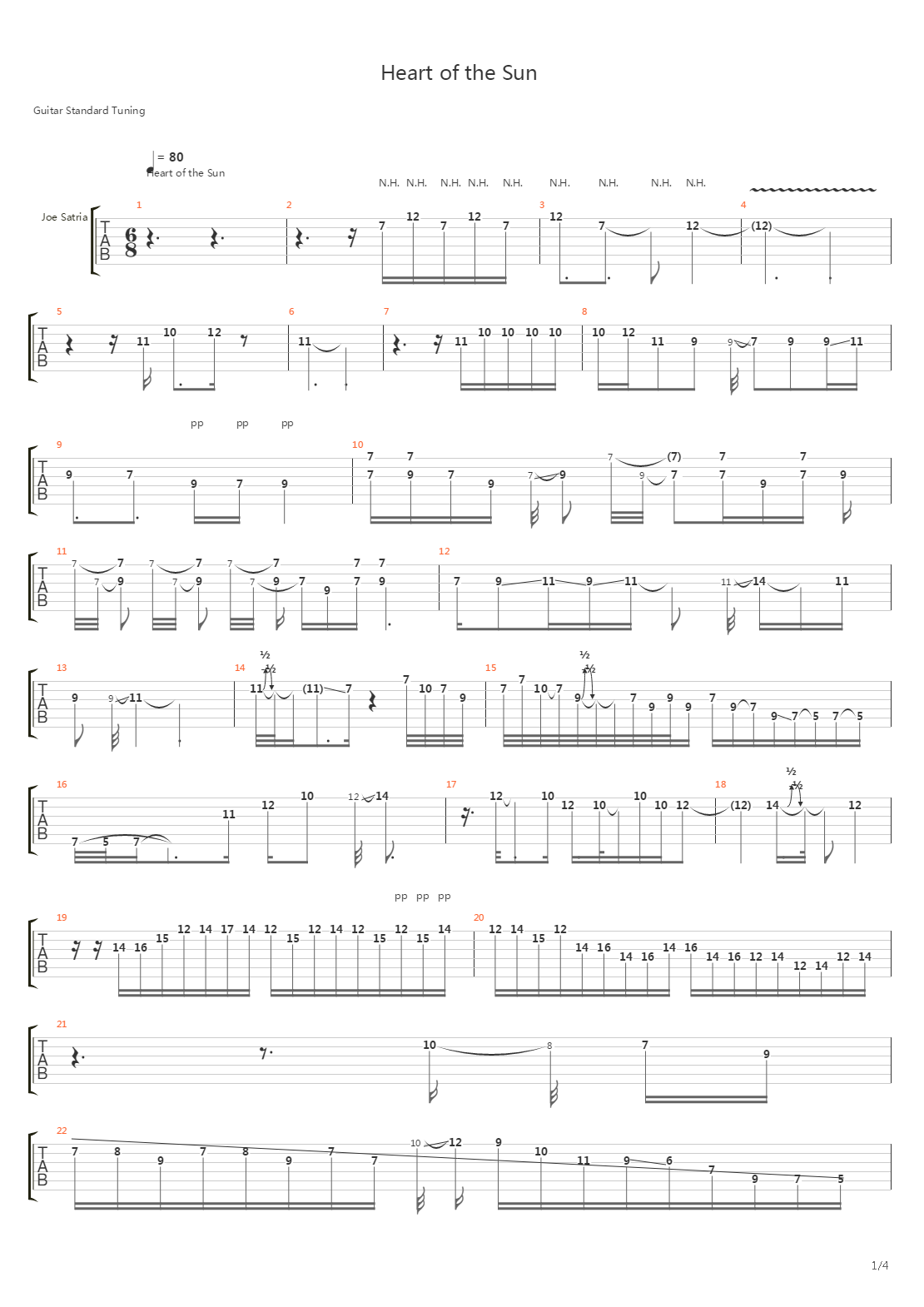 Heart Of The Sun吉他谱