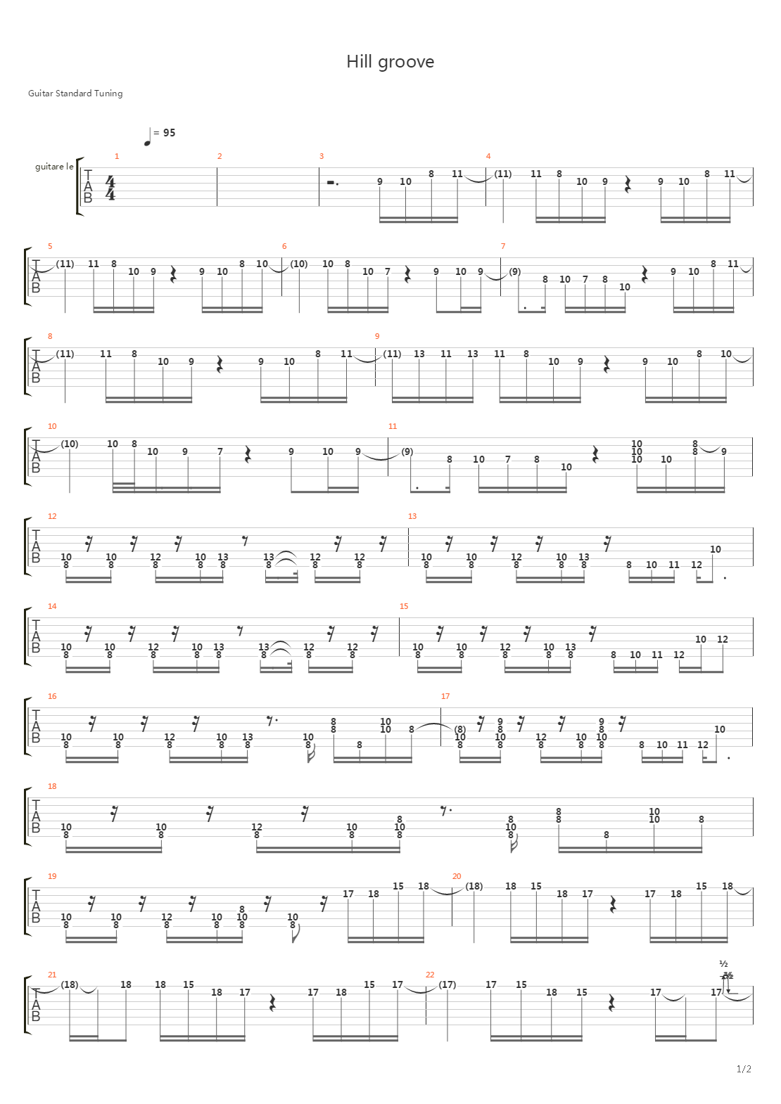 Hill Groove吉他谱