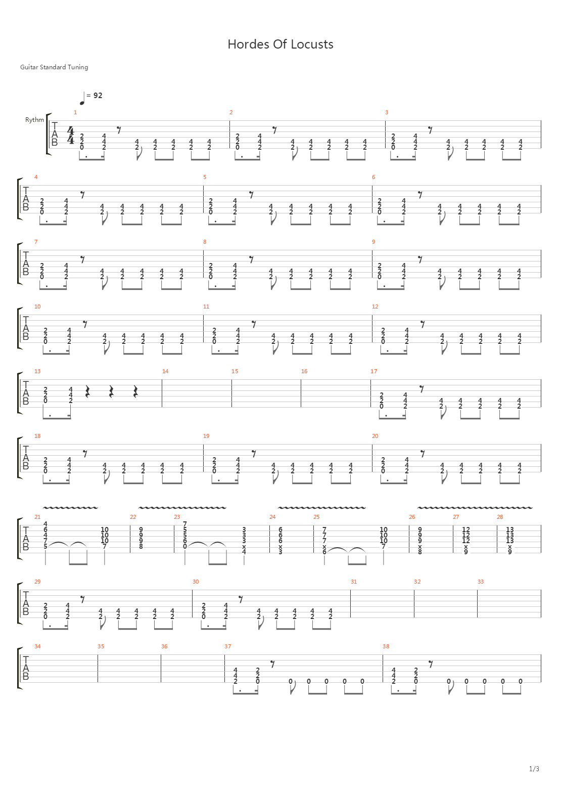 Hordes Of Locusts吉他谱