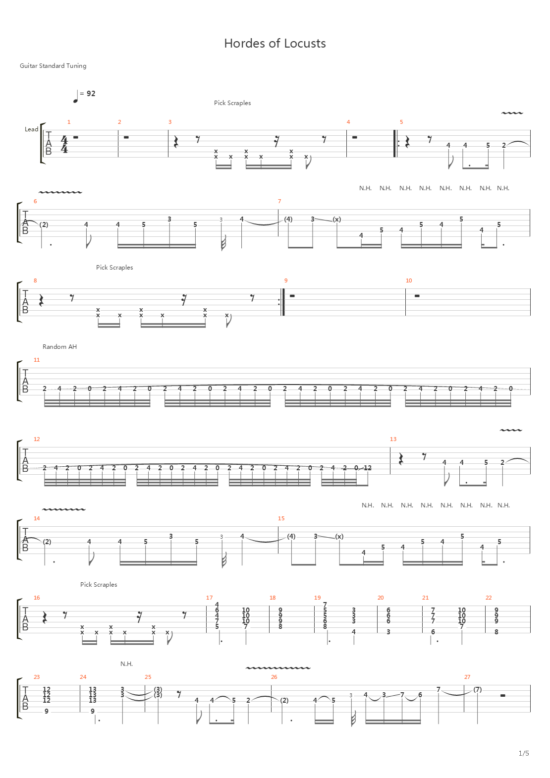 Houses Of Locusts吉他谱