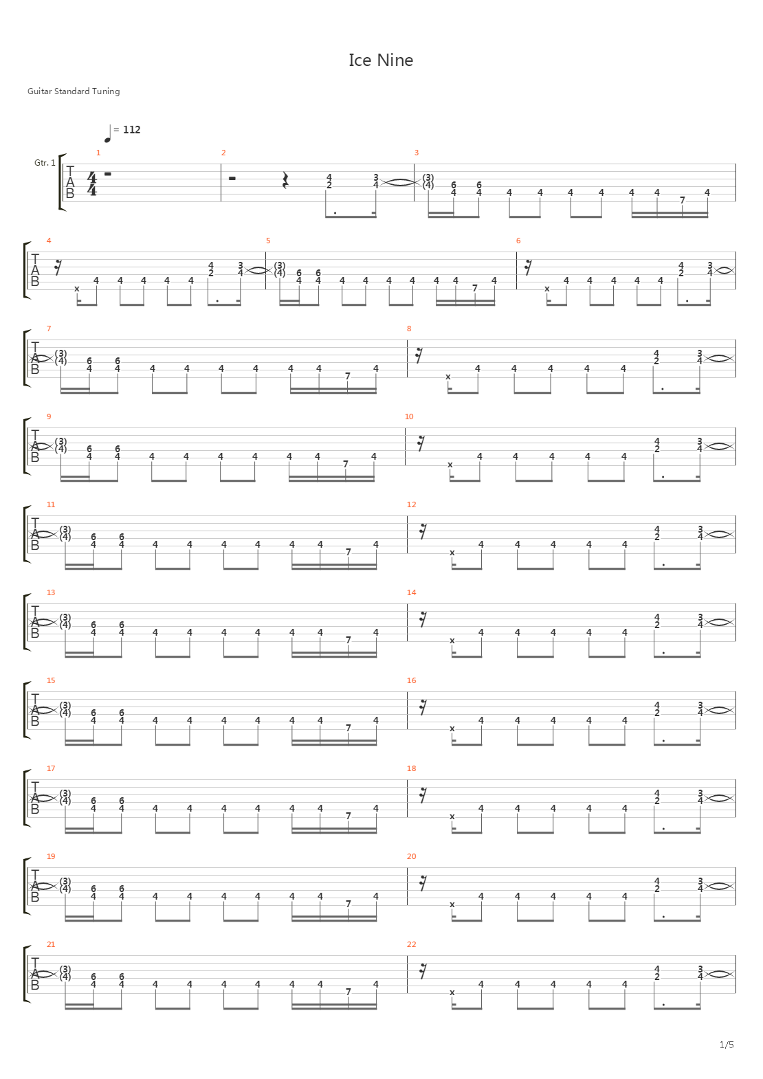 Ice 9吉他谱