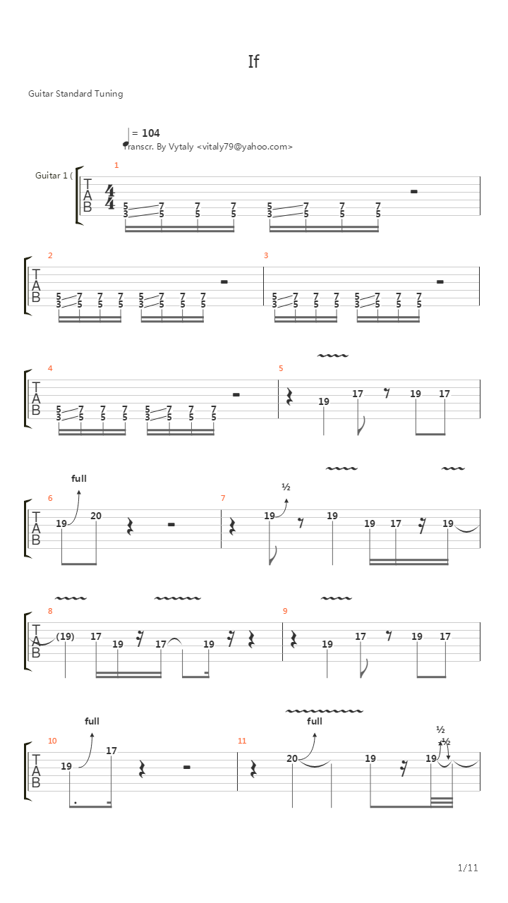 If吉他谱