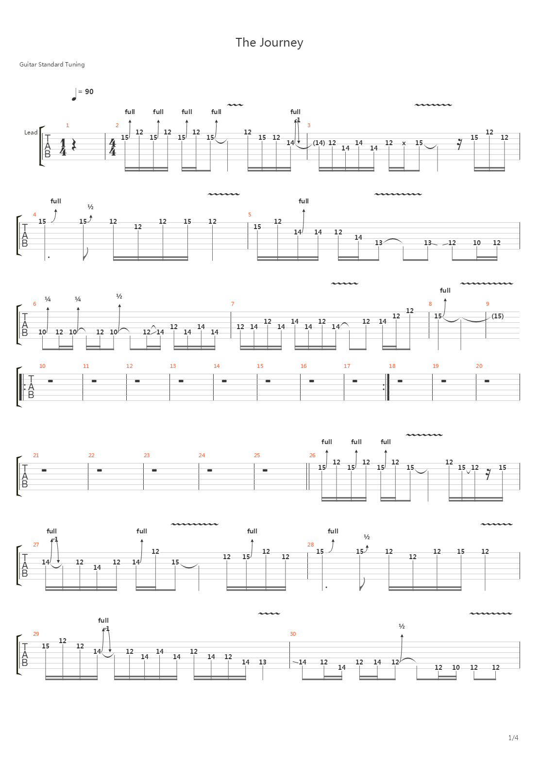 journey吉他谱图片